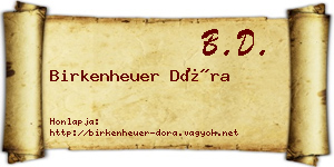 Birkenheuer Dóra névjegykártya
